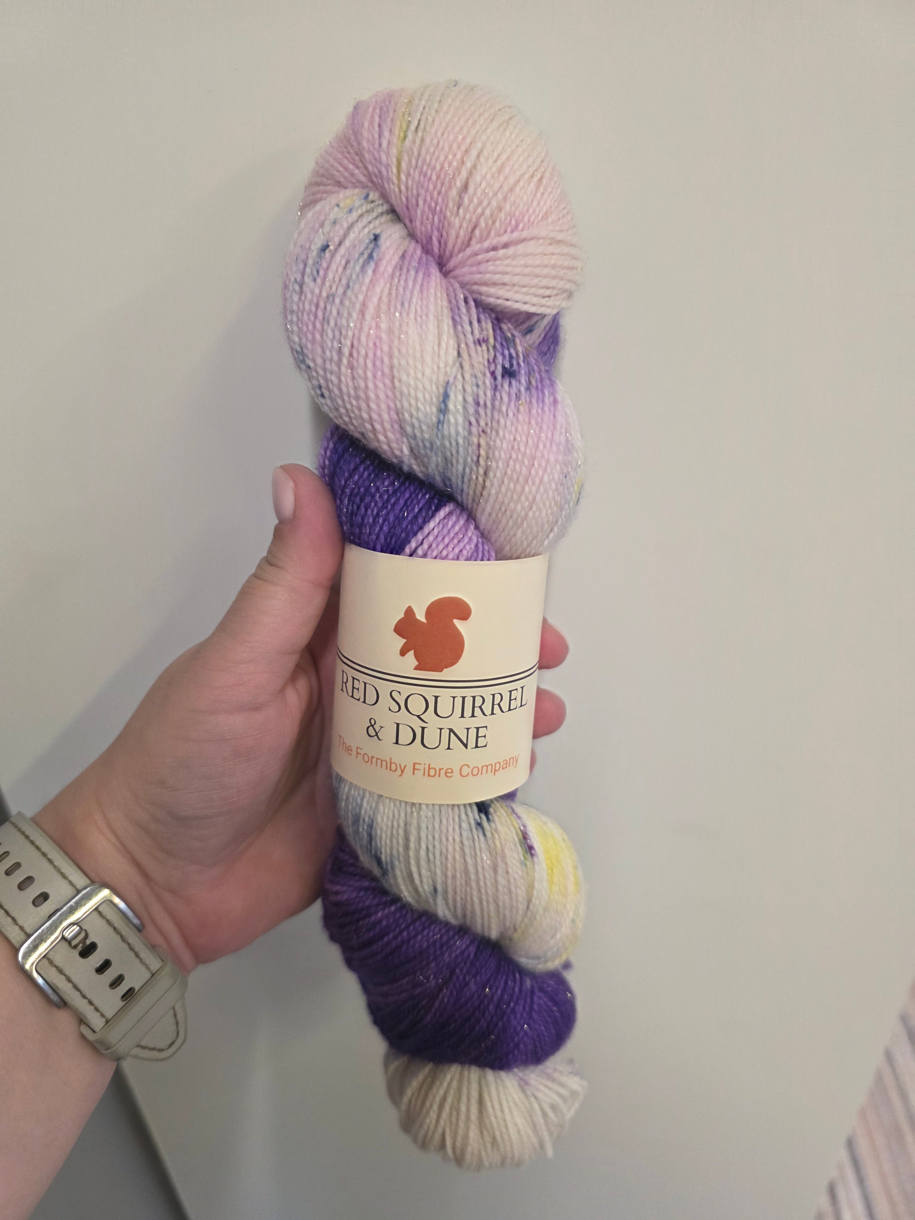 Red Squirrel & Dune Sparkle Sock Yarn