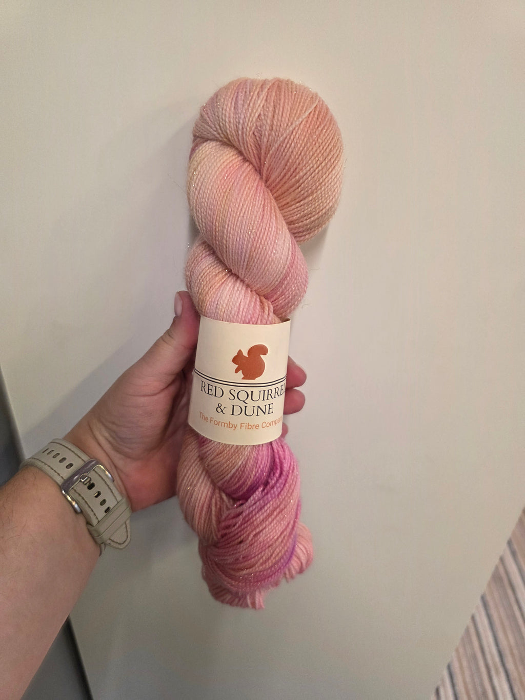 Red Squirrel & Dune Sparkle Sock Yarn