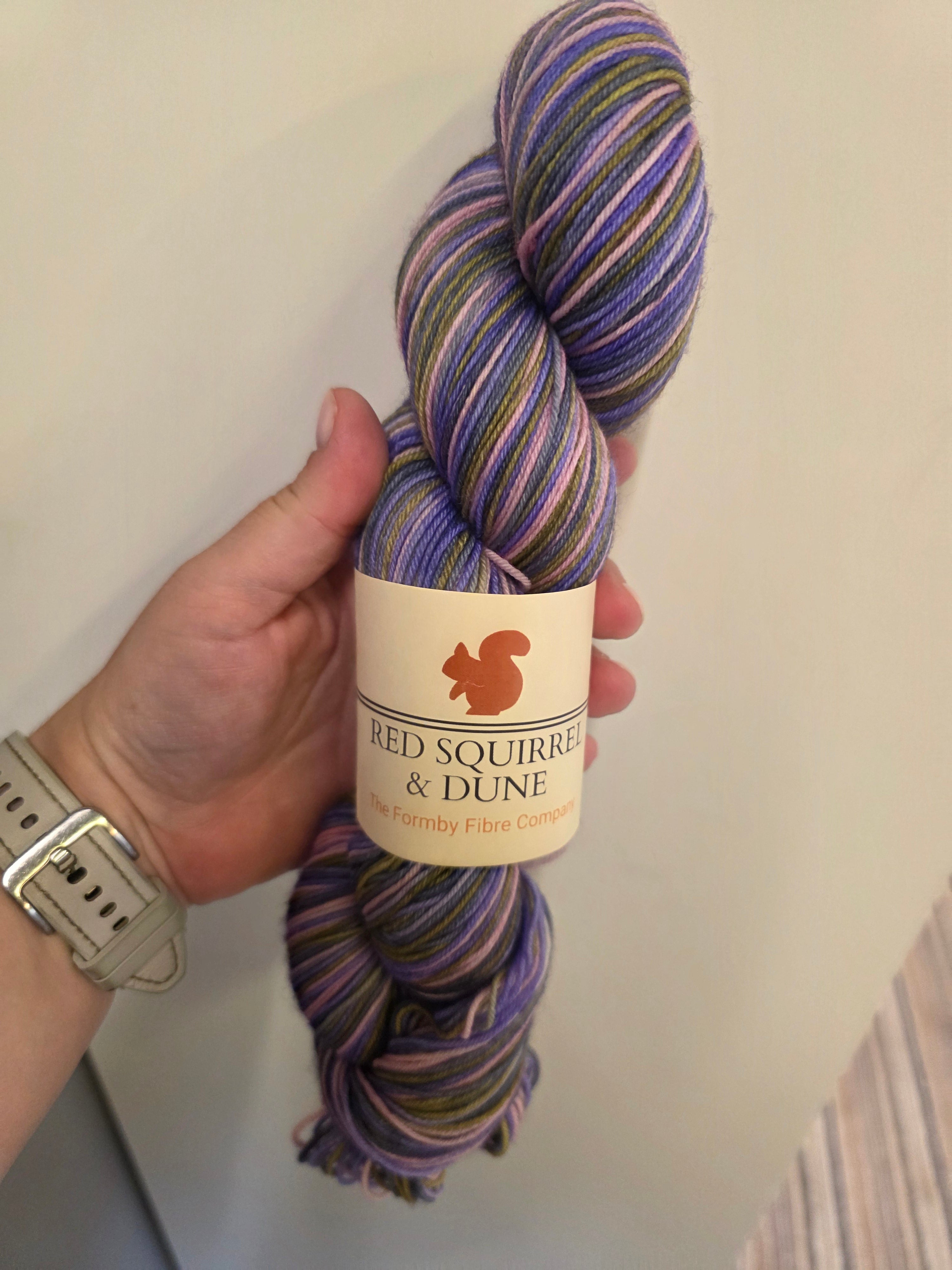 Red Squirrel & Dune Stripy Sock