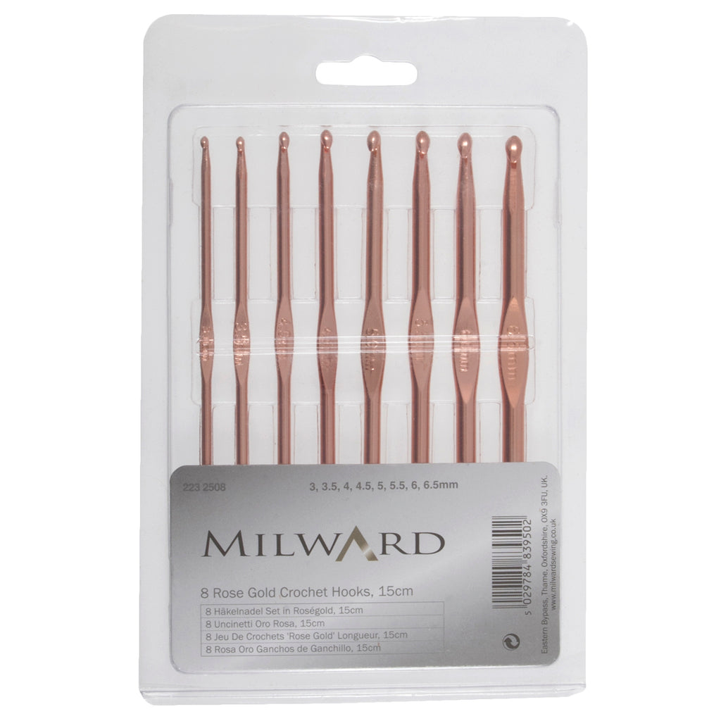 Milward 8 Rose Gold Crochet Hooks