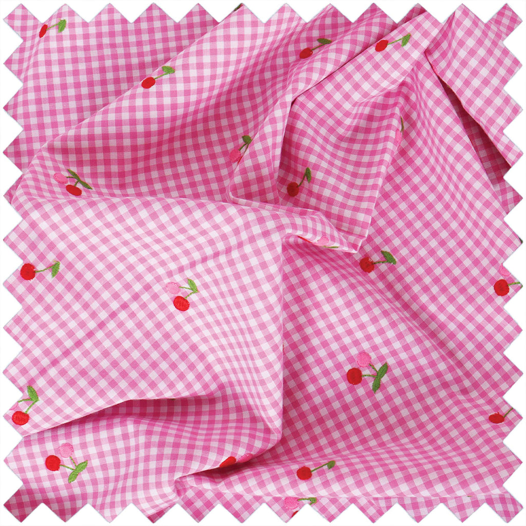 Crochet Bag with Pocket: Embroidered Cherries