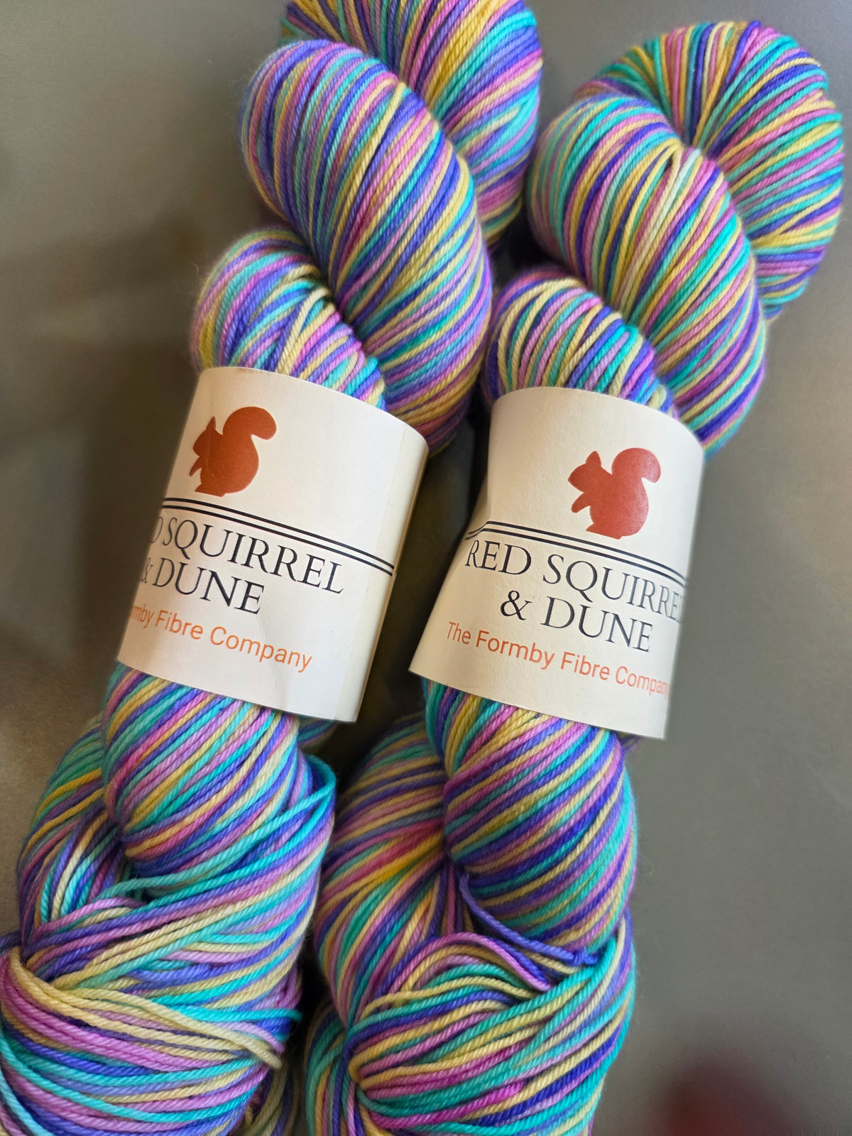 Red Squirrel & Dune Stripy Sock