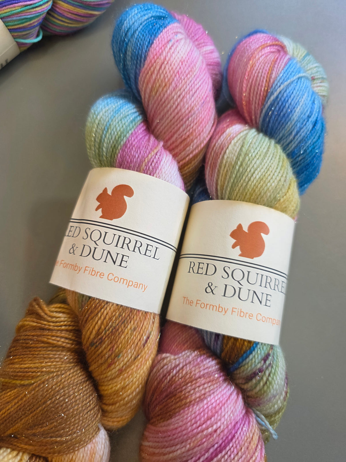 Red Squirrel & Dune Sparkle Sock Yarn