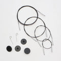 KnitPro Thin & Flex Black Nylon Coated Stainless Steel 360 Degree Swivel Cables